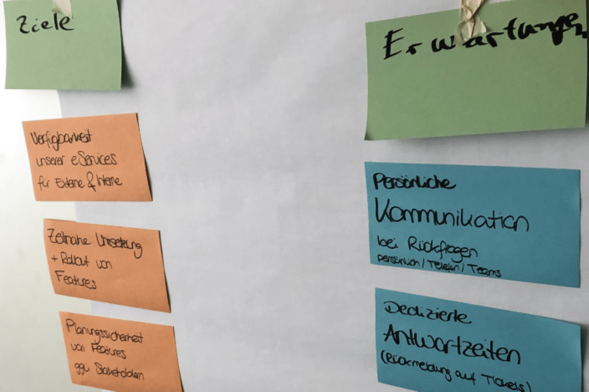 Post-its Agile Skalierung
